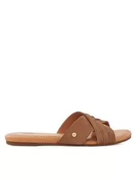 UGG Kenleigh Flat Slides - Chestnut, Brown, Size 6, Women