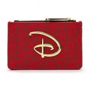 Loungefly Red/Blk Disney Logo Debossed Cardholder