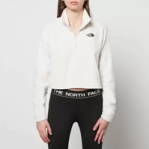 The North Face Womens 100 Glacier Cropped 1/4 Zip Fleece - Vintage White - XS