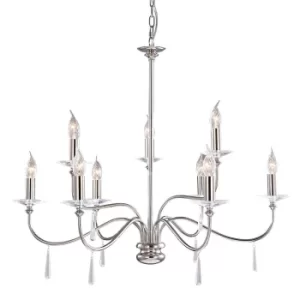 Finsbury Park 9 Light Chandelier Polished Nickel Finish, E14