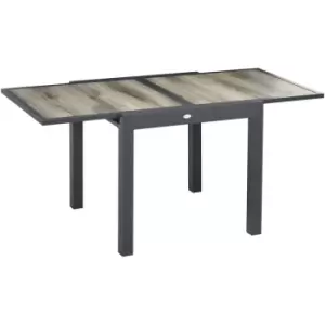 Outsunny Extendable Outdoor Dining Table, Aluminium Rectangular Patio Table - Beige