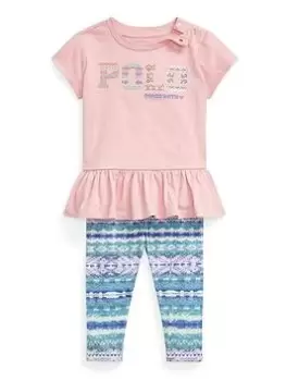 Ralph Lauren Baby Girl Short Sleeve T Shirt And Legging Set - Rose Pink, Rose Pink, Size 6 Months