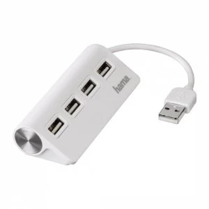 Hama USB 2.0 Hub 1:4 Bus Powered (White)