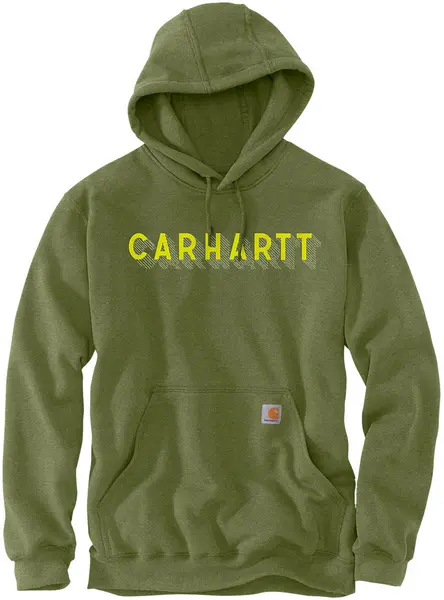 Carhartt Rain Defender Lose Fit Midweight Logo Graphic Hoodie, green, Size L