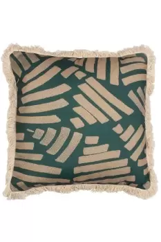 Oromo Printed Geometric Fringed Cushion