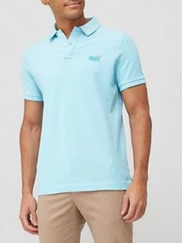 Superdry Classic Pique Short Sleeve Polo Shirt - Spearmint, Size S, Men
