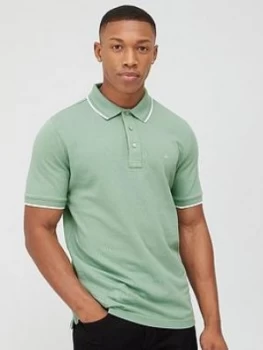 Calvin Klein Jeans Stretch Slim Fit Tipped Polo Shirt - Granite Green, Granite Green, Size L, Men