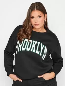 Yours Logo Sweatshirt - Black, Size 16, Women