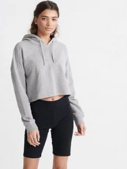 Superdry Valley Crop Hoodie - Grey, Size 14, Women