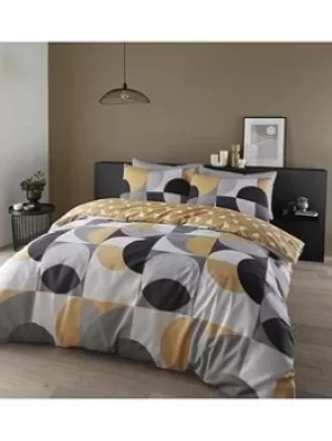 Catherine Lansfield Sirkel Geo Ochre Duvet Cover Set