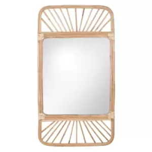 Rattan Weave Wall Mirror Natural