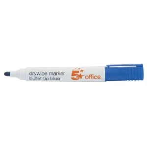 Office Drywipe Marker XyleneToluene free Bullet Tip 3mm Line Blue Pack