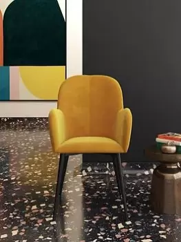 Cosmoliving By Cosmopolitan Fitz Accent Velvet Chair - Mustard