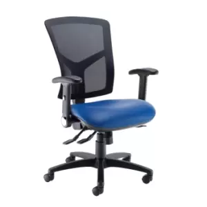 Dams MTO Senza High Mesh Back Operator Chair with Folding Arms - Nero Black Viny