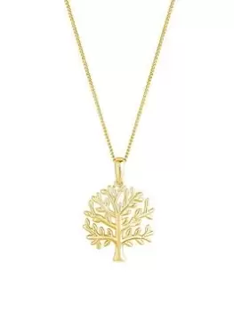 Simply Silver Gold Plated Sterling Silver 925 Tree Of Love Pendant Necklace