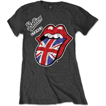 The Rolling Stones - Vintage British Tongue Womens XX-Large T-Shirt - Grey