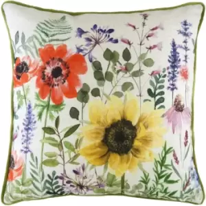 Evans Lichfield Emma Wild Flowers Cushion Cover (43cm x 43cm) (Multicoloured) - Multicoloured