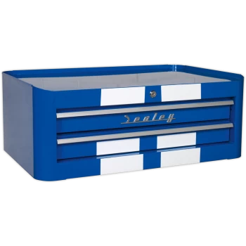 Sealey Premier Retro Style 2 Drawer Mid Tool Chest Blue / White