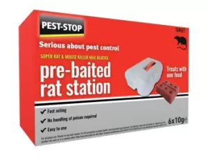 Pest Stop PRCPSPBRS Super Rat & Mouse Killer Wax Block Pre-Baited Station