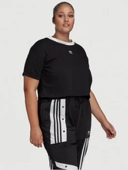 adidas Originals Crop Top - Plus Size, Black, Size 4X, Women