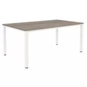 Fraction Infinity 240 x 120 Meeting Table - Grey Oak With White Legs