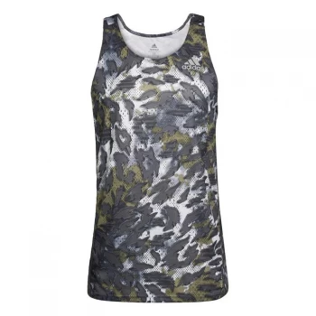 adidas Fast Graphic Primeblue Singlet Mens - Grey Six / Focus Olive