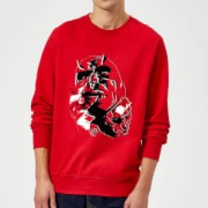 Marvel Knights Daredevil Layered Faces Sweatshirt - Red - XL