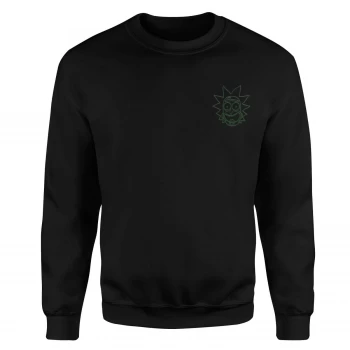 Rick and Morty Rick Embroidered Unisex Sweatshirt - Black - L