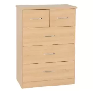 Seconique Nevada 3+2 Drawer Chest - Sonoma Oak Effect