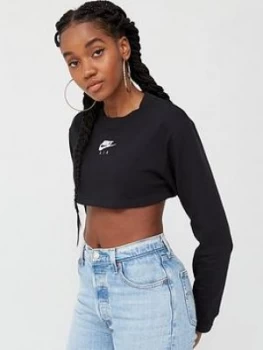 Nike Nsw Air Long Sleeve Crop Top - Black