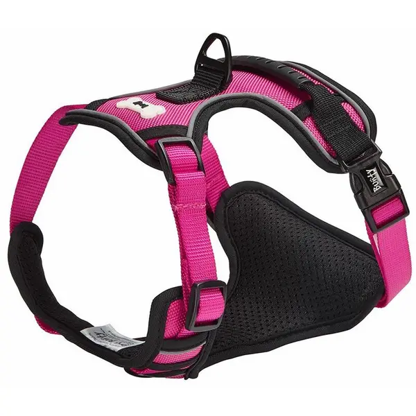 BUNTY Bunty - Soft Padded Comfortable Fabric Dog Puppy Pet Adjustable Outdoor Harness - Pink - X-Large AFRA-HG-PET-0063#PK-XL