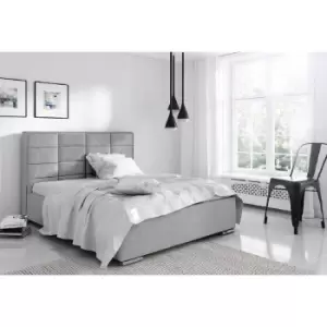 Bulia Upholstered Beds - Plush Velvet, King Size Frame, Silver - Silver