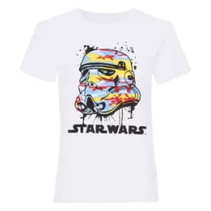 Star Wars Girls Camo Stormtrooper Helmet T-Shirt (10-11 Years) (White)