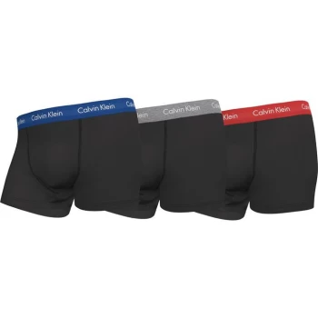 Calvin Klein Pack Cotton Stretch Trunks - Blu/Silv/Red