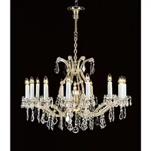 Impex Karlova Crystal Gold 17 Arm Chandelier