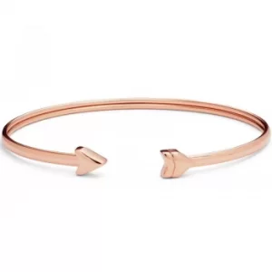 Ladies Fossil Rose Gold Plated Vintage Motif Bangle