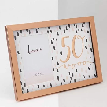 4" x 6" - Luxe Rose Gold Birthday Frame - 50