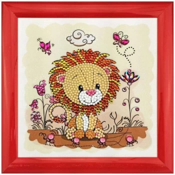 Crystal Art Frameables Kit with Picture Frame Lion Meadow 16cm x 16cm