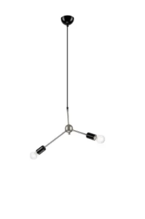 Alessia Multi Arm Pendant Ceiling Light Satin, 2x E27