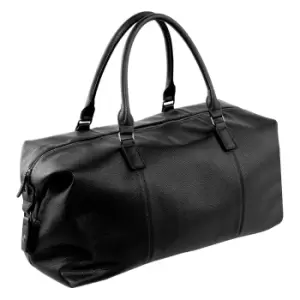 Quadra NuHude Faux Leather Weekender Holdall Bag (One Size) (Black)