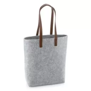 Bagbase Adults Unisex Premium Felt Tote (One Size) (Grey Melange/Tan)