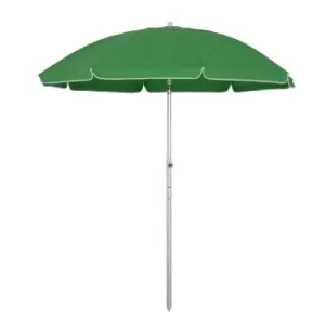 Outsunny Beach Umbrella with Tiltable Canopy - Green