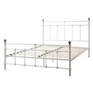 Crazy Price Beds Trentham White Metal Double Bed