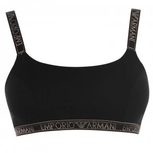 Emporio Armani Metallic Bralette Black Size L Women