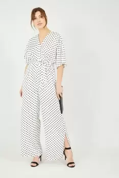 White And Black Polka Dot Jumpsuit