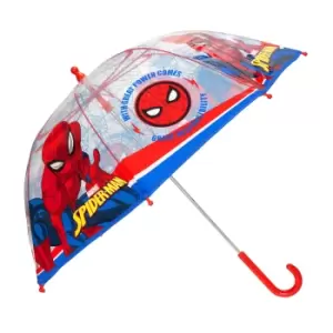 Spider-Man Childrens/Kids Stick Umbrella (One Size) (Blue)