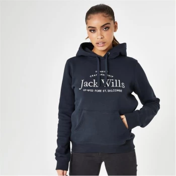 Jack Wills Hunston Graphic Logo Hoodie - Navy/White