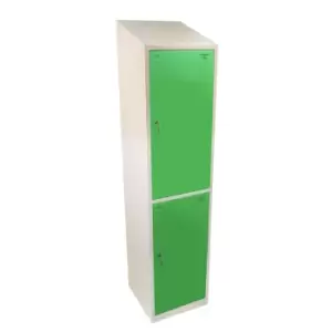 Two Tier Hero Metal Locker, Yellow Doors 1950H x 300W x 300D