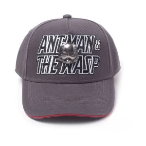 Marvel Comics - Embroidered Logo With 2D Metal Helmet Badge Unisex Pop-Lock Fitting Strap Cap - Grey/Red