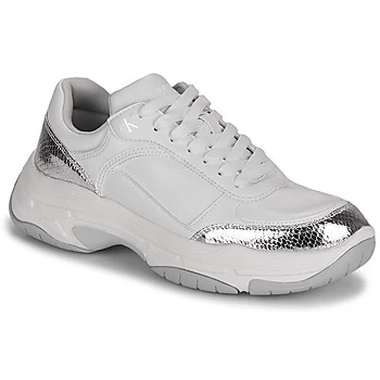 Calvin Klein Jeans CHUNKY SOLE LACEUP PU-PYT PES womens Shoes Trainers in White,4,5,5.5,6.5,7.5,8